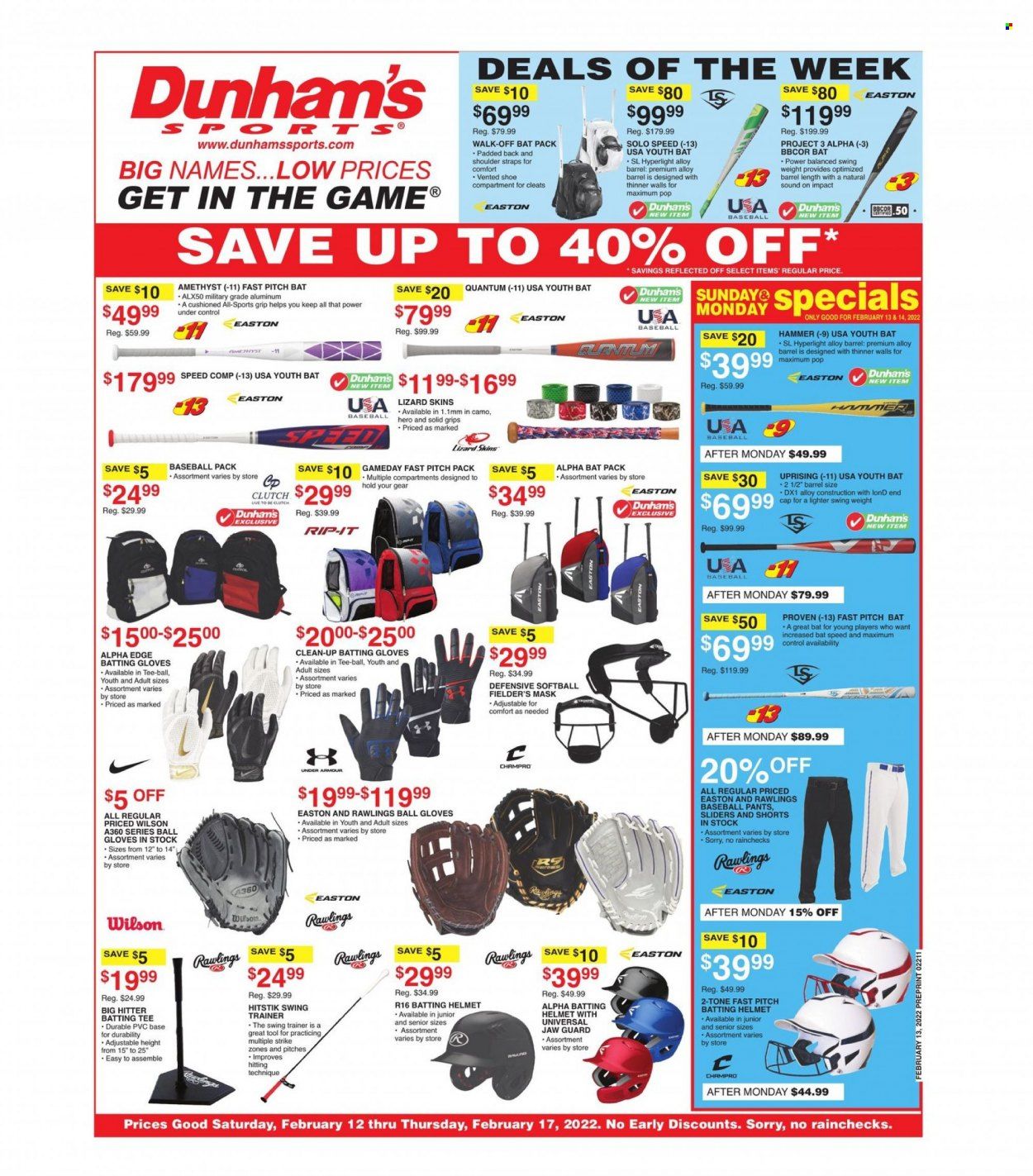 Dunham's Sports (TN) Weekly Ad Flyer February 17 to February 24