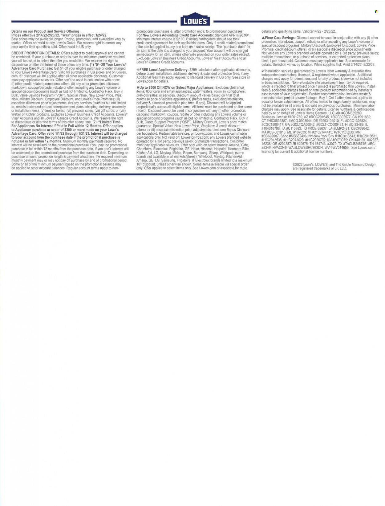 Lowe's Weekly Ad Flyer February 17 to February 24