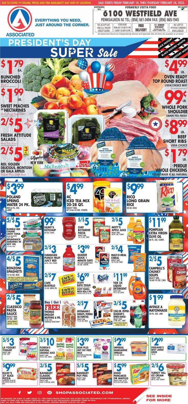 Associated Supermarkets (NY) Weekly Ad Flyer February 18 to February 25