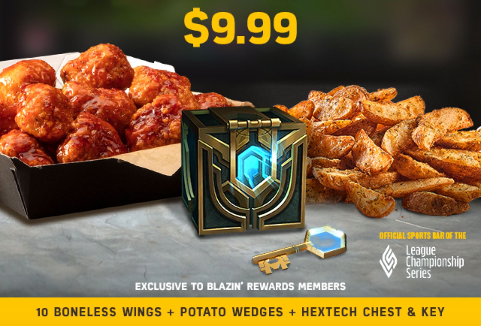 The $9.99 LCS Fan Box Bundle Launches Online and In-app at Buffalo Wild Wings for Blazin’ Rewards Members Only The $9.99 LCS Fan Box Bundle Launches Online and In-app at Buffalo Wild Wings for Blazin’ Rewards Members Only