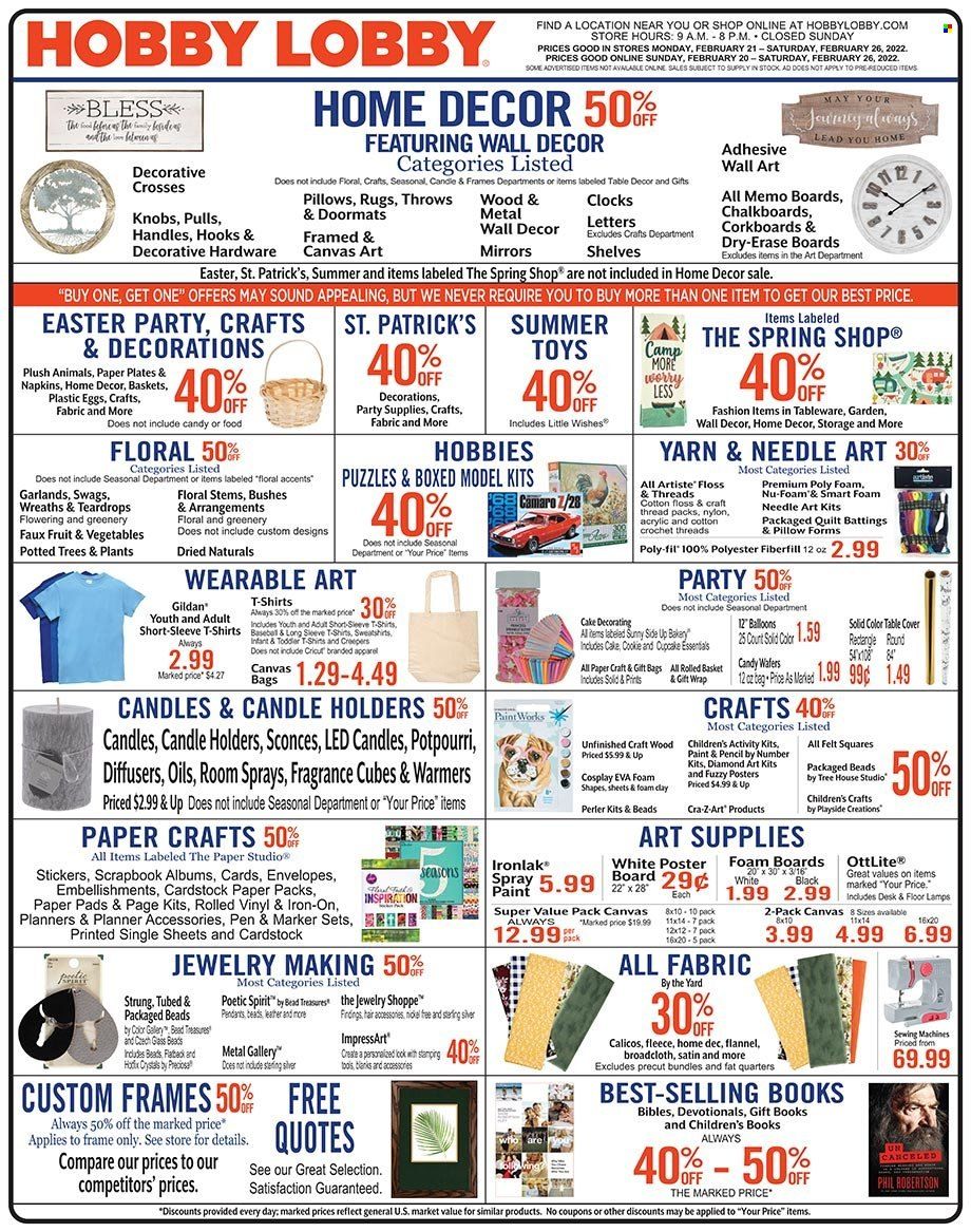 Hobby Lobby Weekly Ad Flyer February 21 to February 28