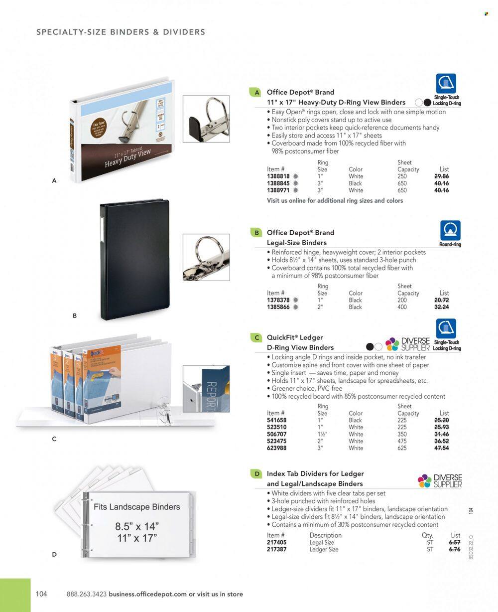 Office DEPOT 2022 Business Reference Guide Promotions & Flyer Specials September 2022