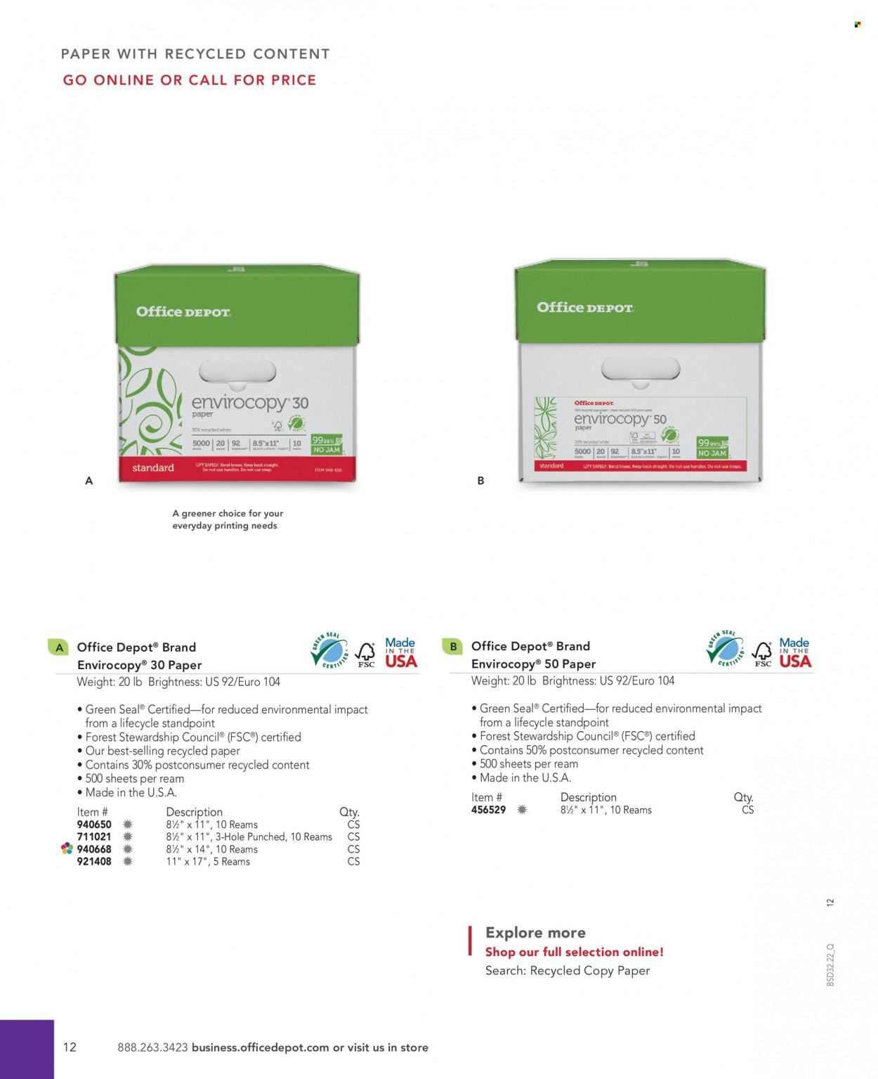 Office DEPOT 2022 Business Reference Guide Promotions & Flyer Specials September 2022