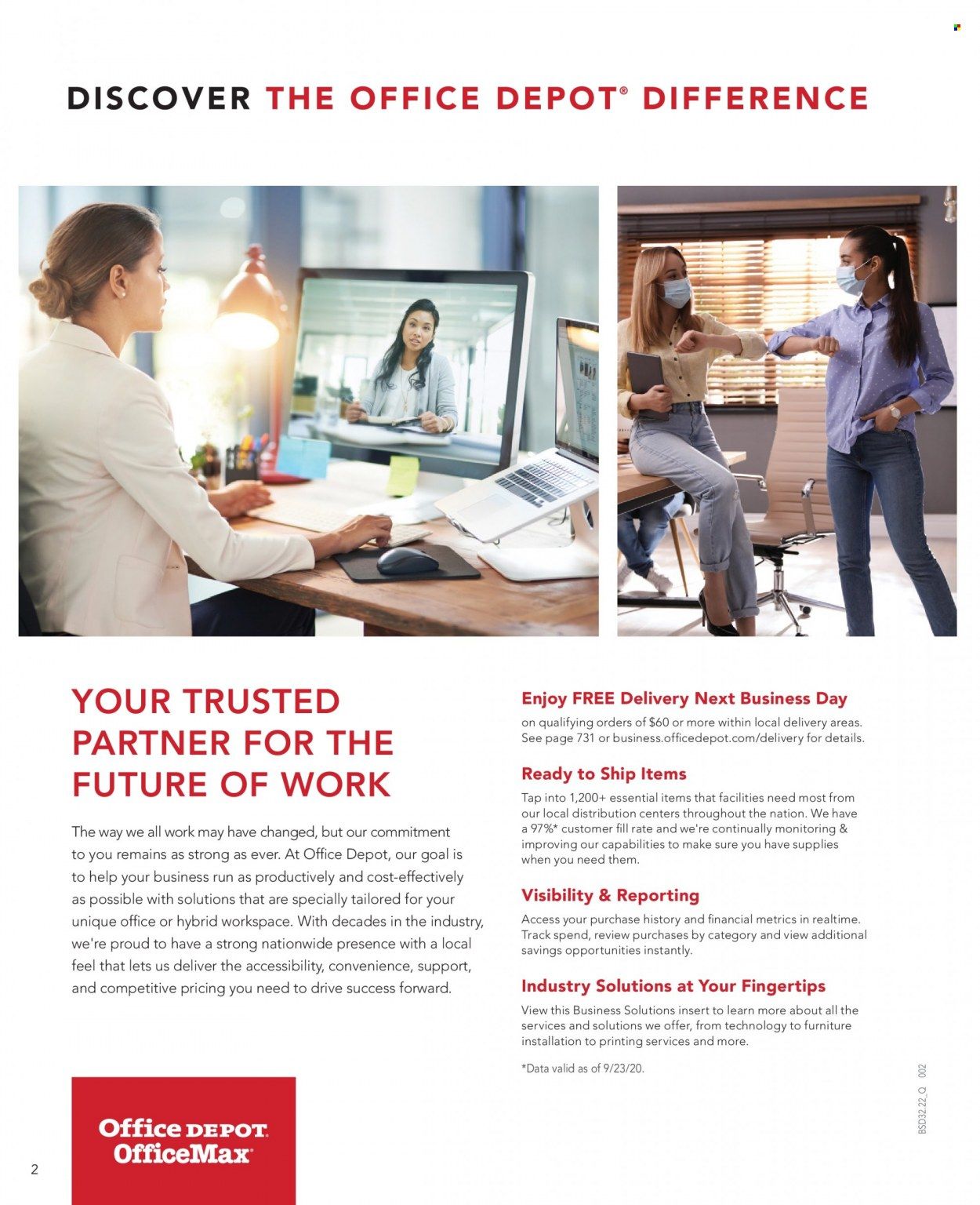 Office DEPOT 2022 Business Reference Guide Promotions & Flyer Specials September 2022