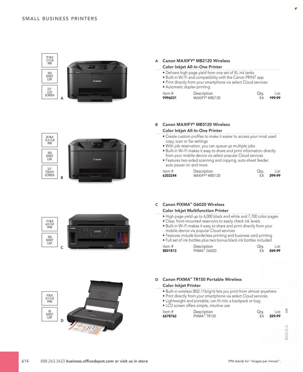 Office DEPOT 2022 Business Reference Guide Promotions & Flyer Specials September 2022