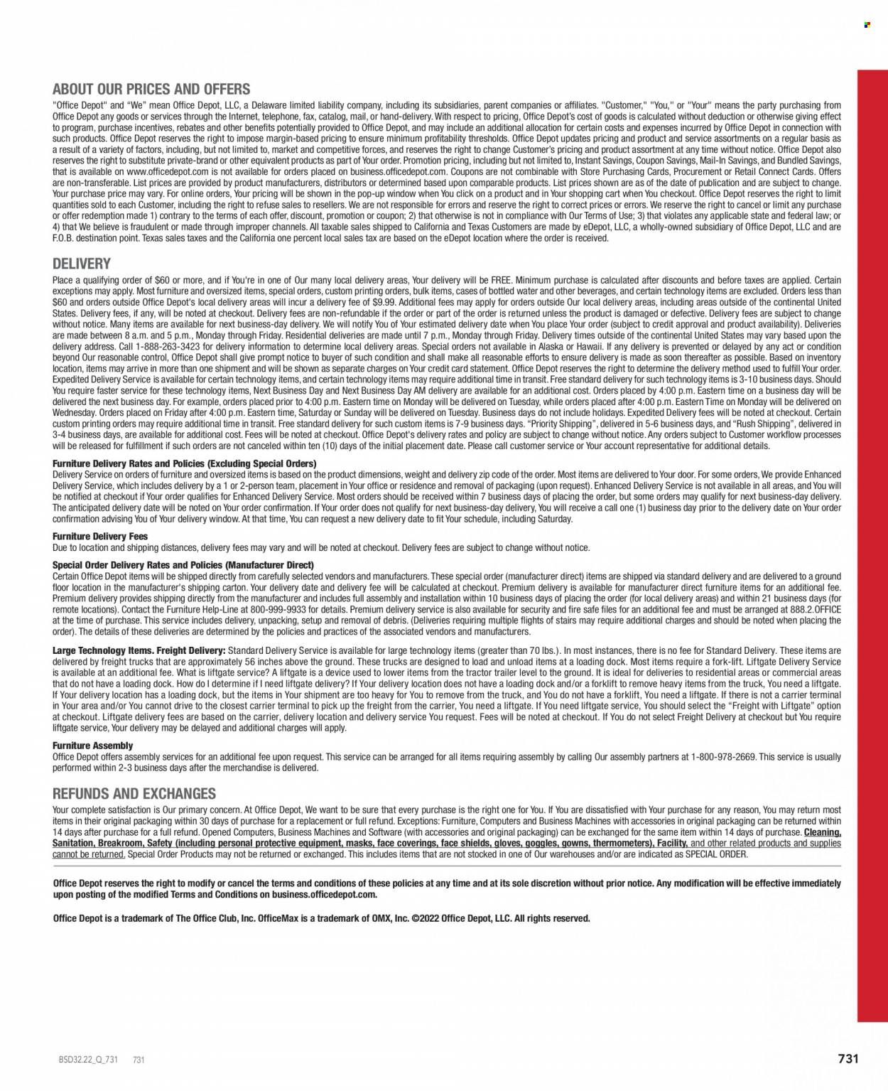 Office DEPOT 2022 Business Reference Guide Promotions & Flyer Specials September 2022