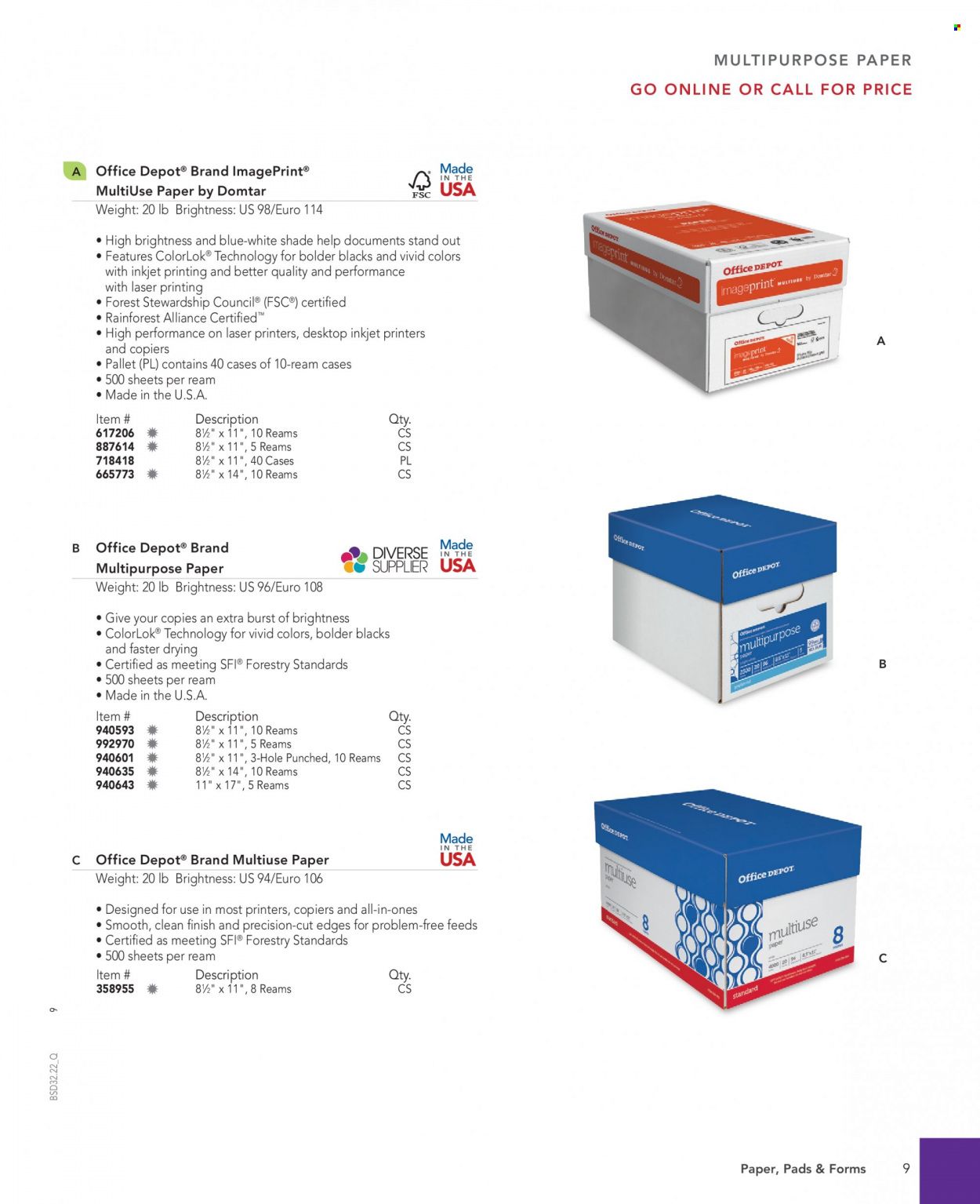 Office DEPOT 2022 Business Reference Guide Promotions & Flyer Specials September 2022
