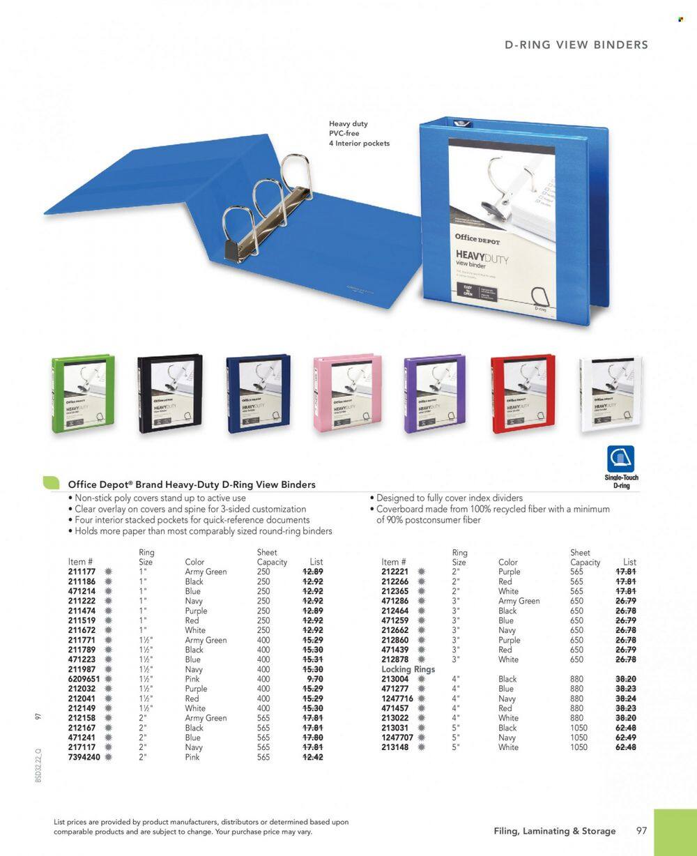 Office DEPOT 2022 Business Reference Guide Promotions & Flyer Specials September 2022