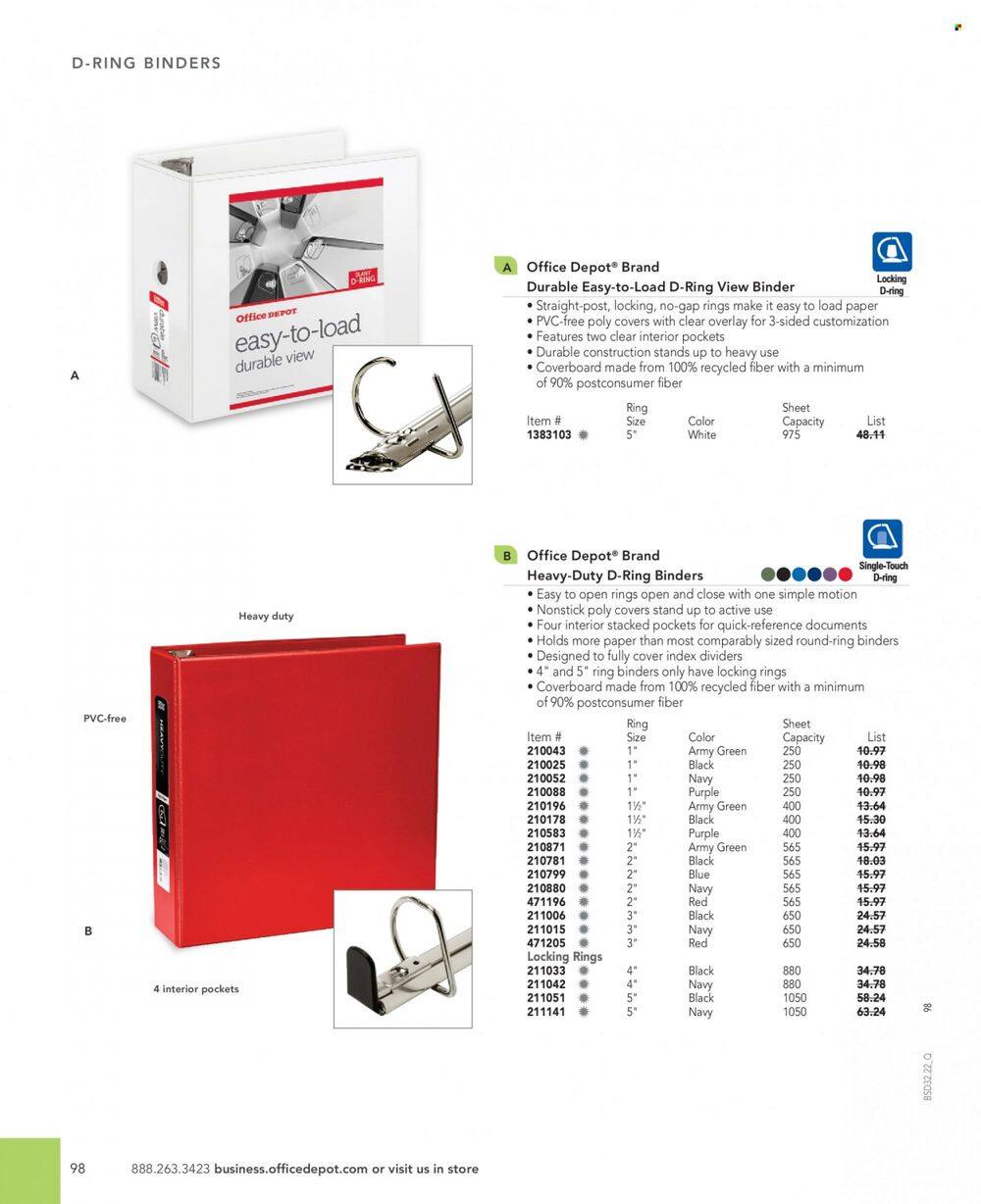 Office DEPOT 2022 Business Reference Guide Promotions & Flyer Specials September 2022