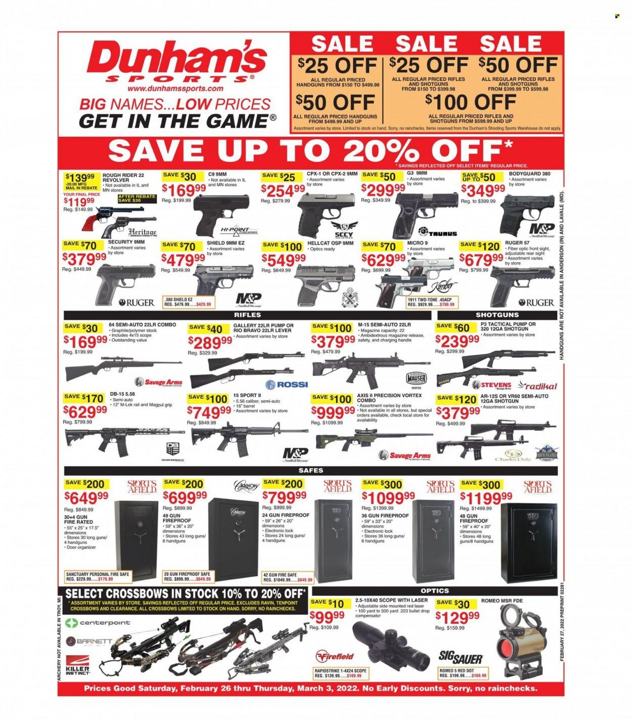 Dunham's Sports (MI, MN, ND, SD, WI) Weekly Ad Flyer February 26 to March 5