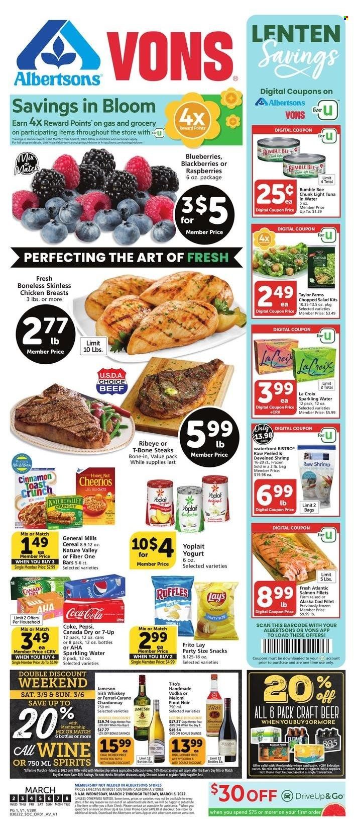Albertsons (CA, ID, LA, MT, OR, TX, WA) Weekly Ad Flyer March 1 to March 8