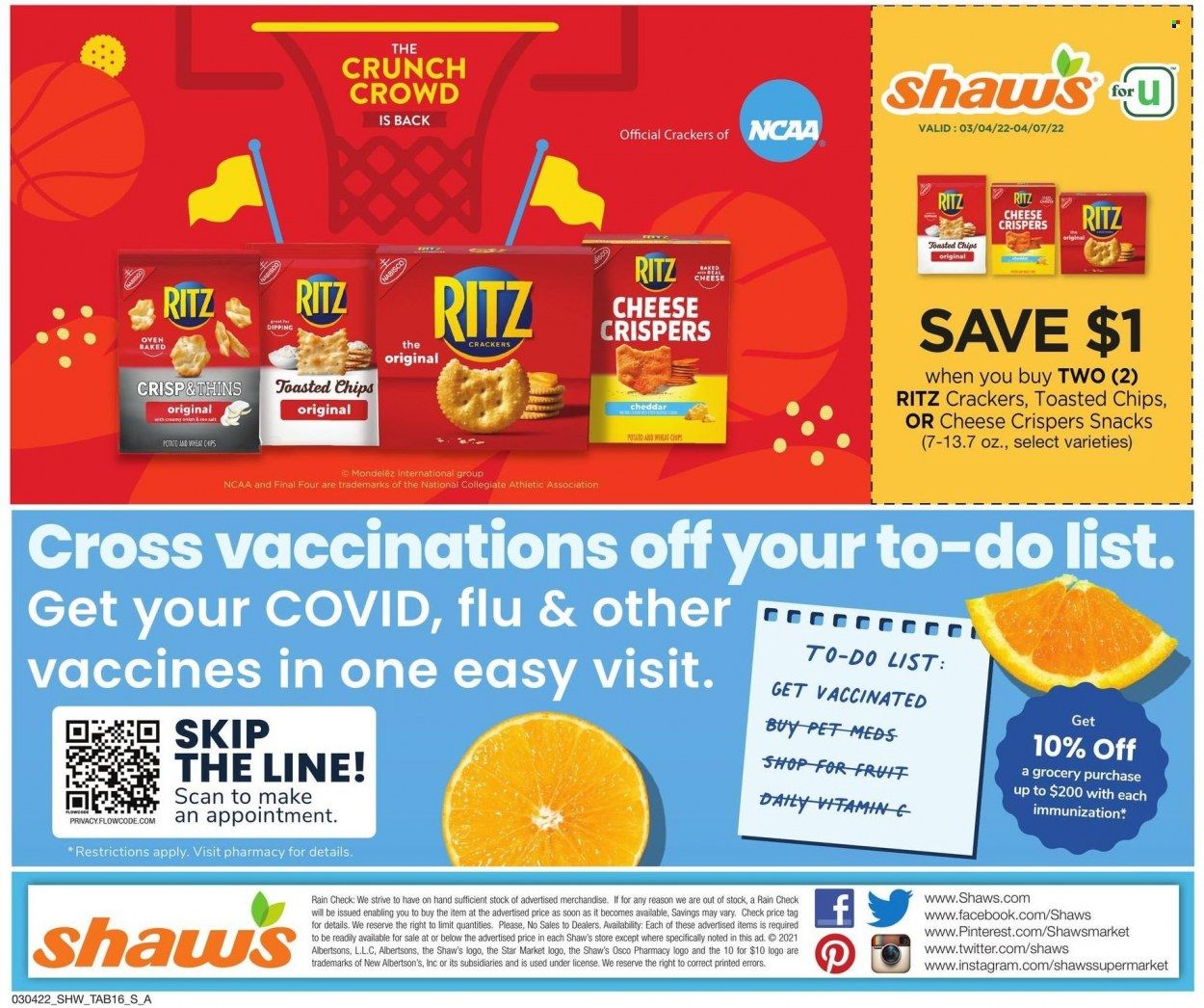 Shaw’s (MA, ME, NH, RI, VT) Weekly Ad Flyer March 5 to March 12