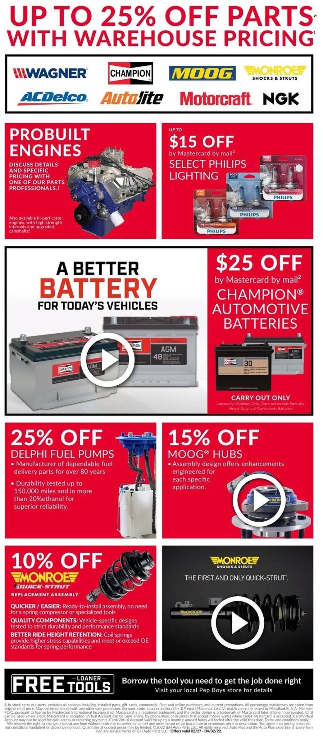 Pep Boys Weekly Ad Flyer March 5 to March 12