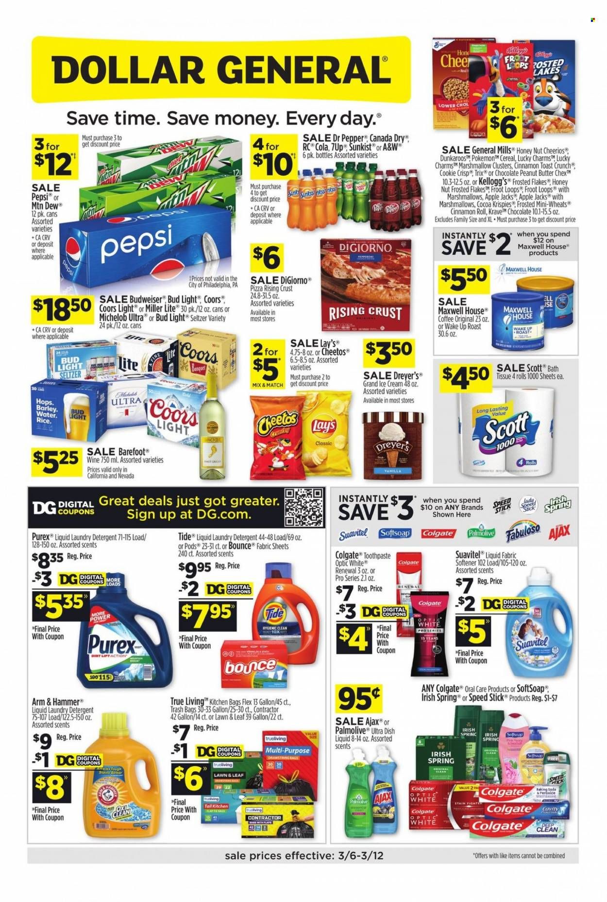 Dollar General (CA, NV) Weekly Ad Flyer March 7 to March 14