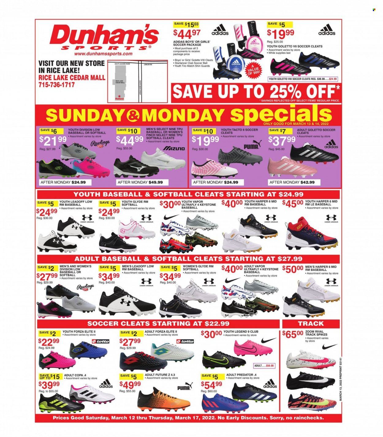 Dunham's Sports (WI) Weekly Ad Flyer March 14 to March 21