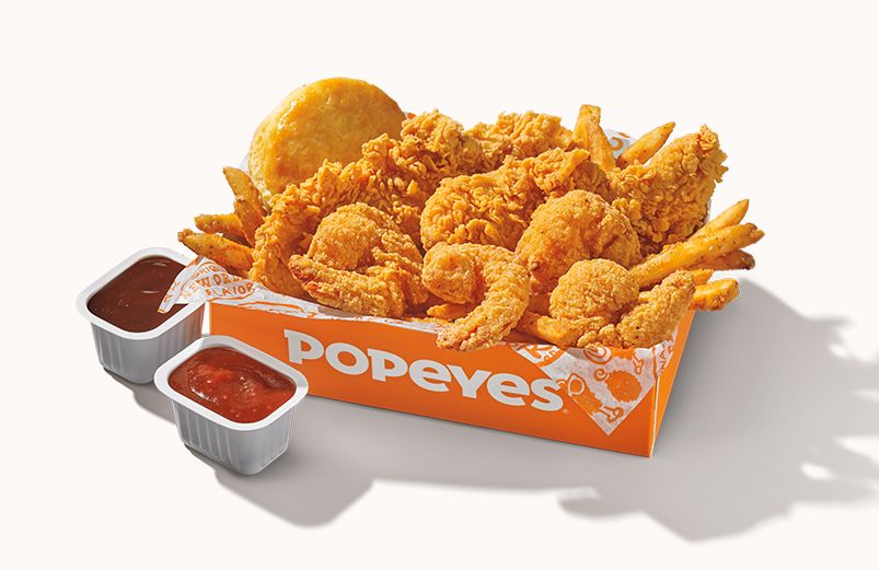 Save with the $5 Shrimp Tackle Box Through the Popeyes App or Website For a Limited Time Save with the $5 Shrimp Tackle Box Through the Popeyes App or Website For a Limited Time