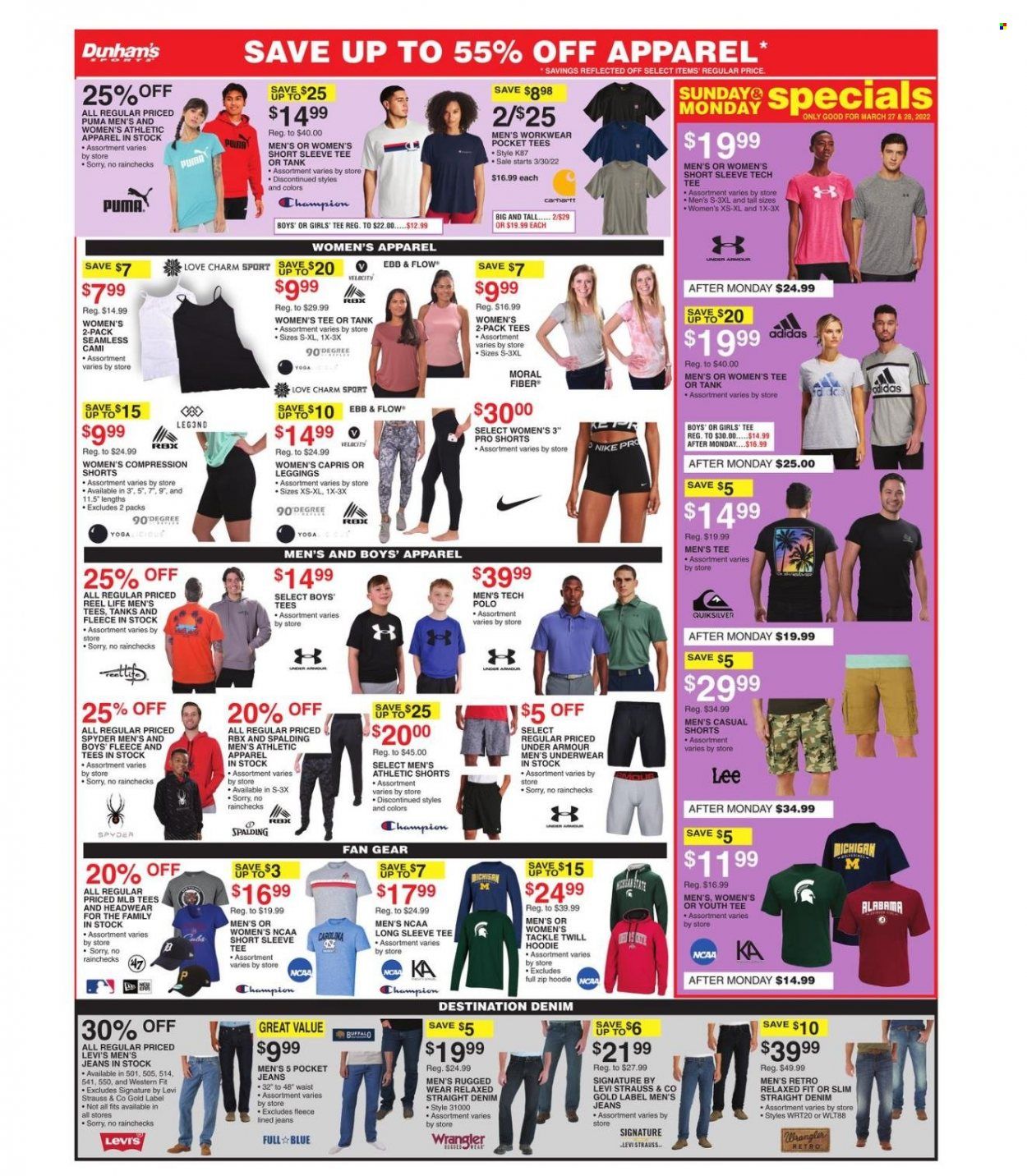 Dunham's Sports (TN) Weekly Ad Flyer March 28 to April 4