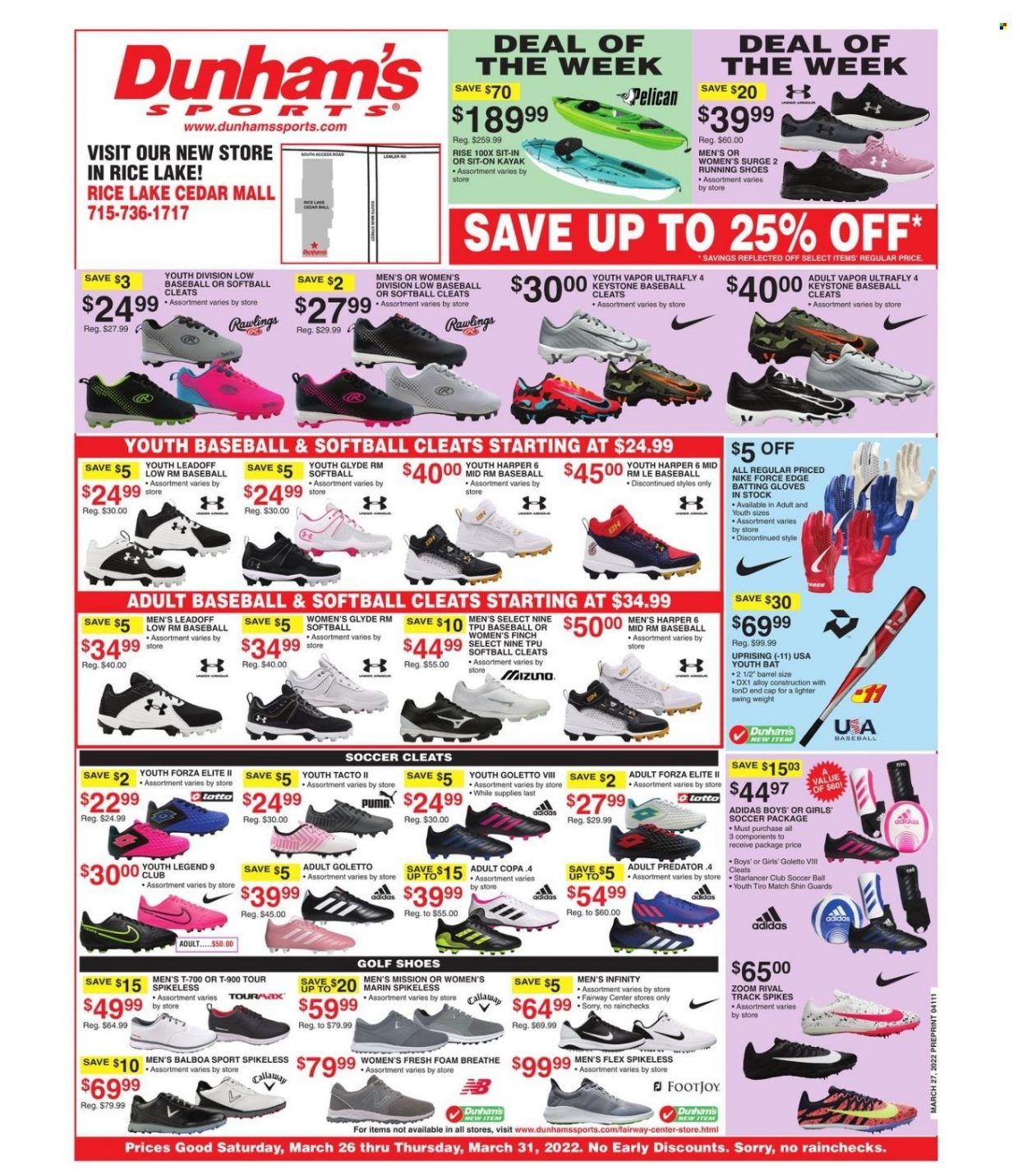 Dunham's Sports (WI) Weekly Ad Flyer March 28 to April 4