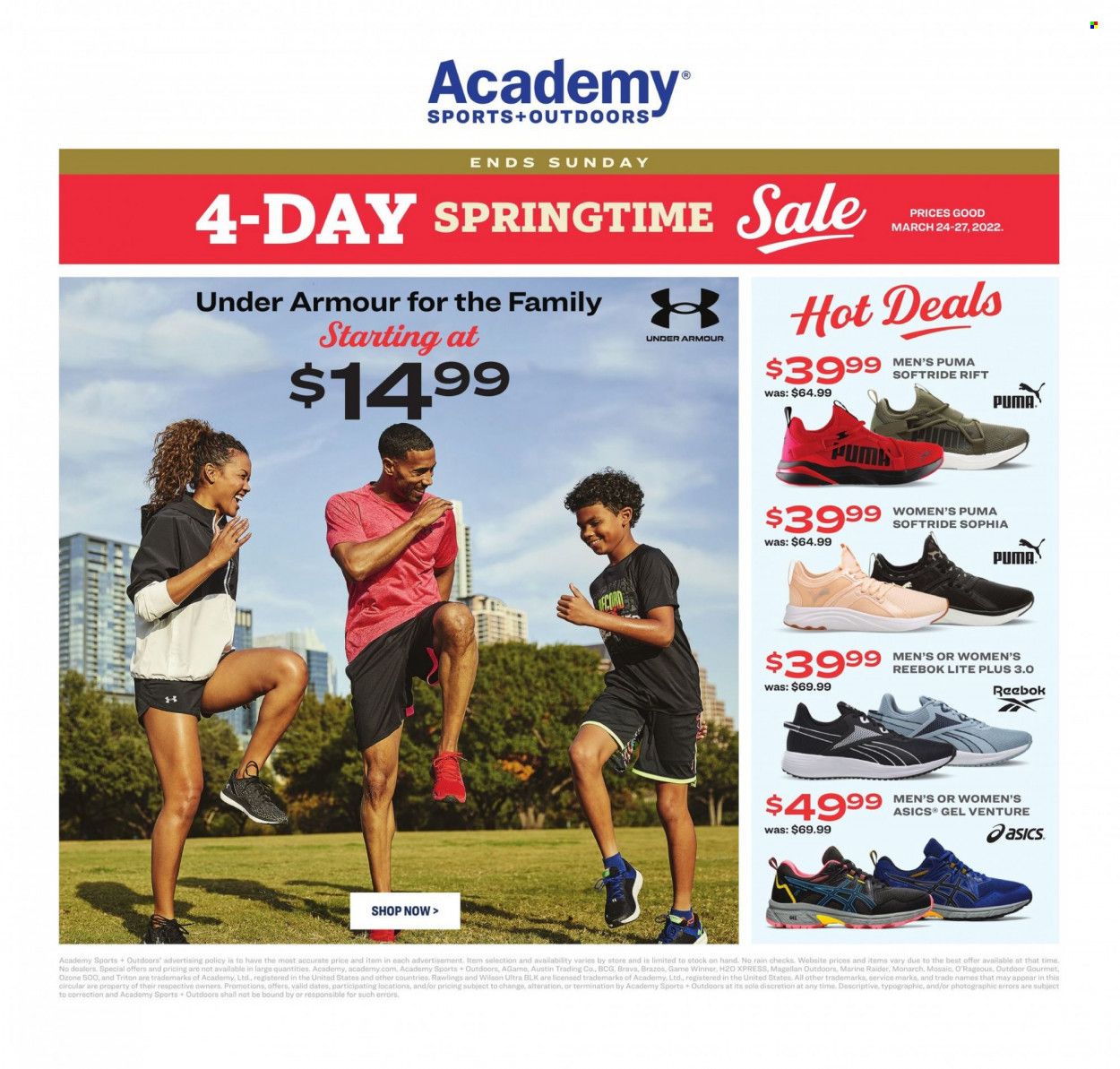 Academy Sports (AL, AR, GA, LA, MO, NC, SC, TN, TX) Weekly Ad Flyer March 28 to April 4