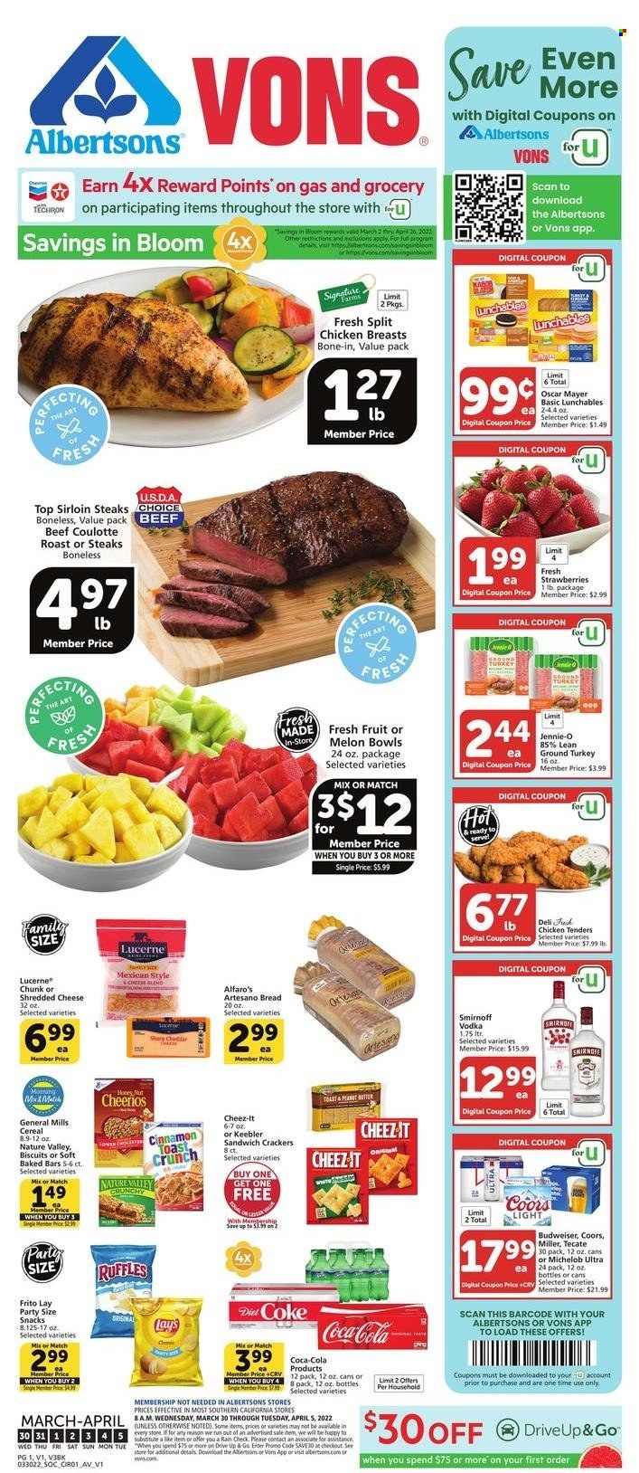 Albertsons (CA, ID, LA, MT, OR, TX, WA) Weekly Ad Flyer March 30 to April 6