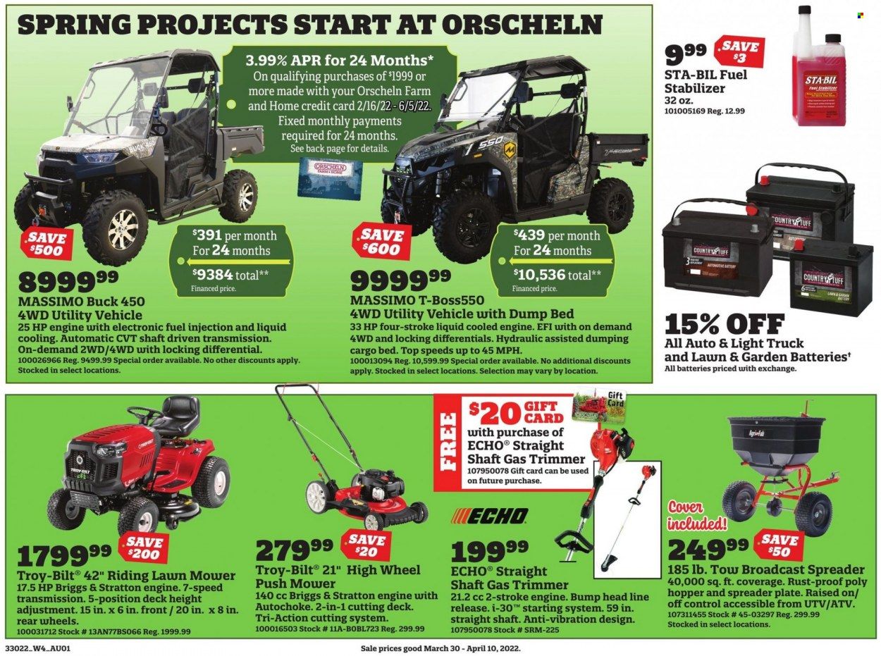 Orscheln Farm and Home (IA, IN, KS, MO, NE, OK) Weekly Ad Flyer March 30 to April 6