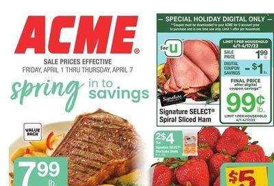 ACME (DE, NJ, NY, PA) Weekly Ad Flyer March 31 to April 7