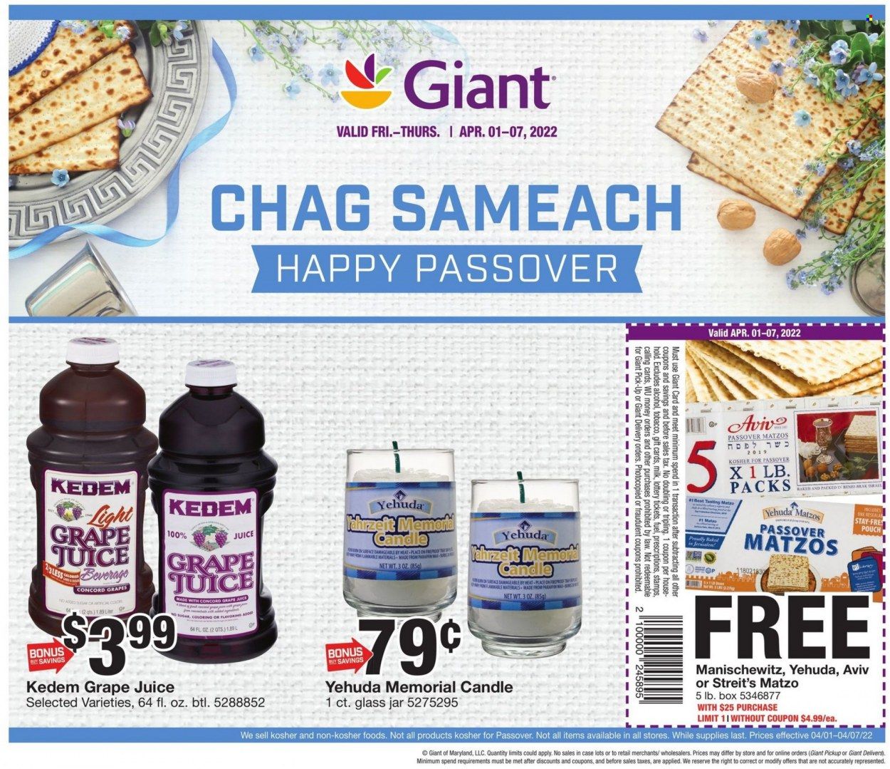 Giant Food (DE, MD, VA) Weekly Ad Flyer April 1 to April 8