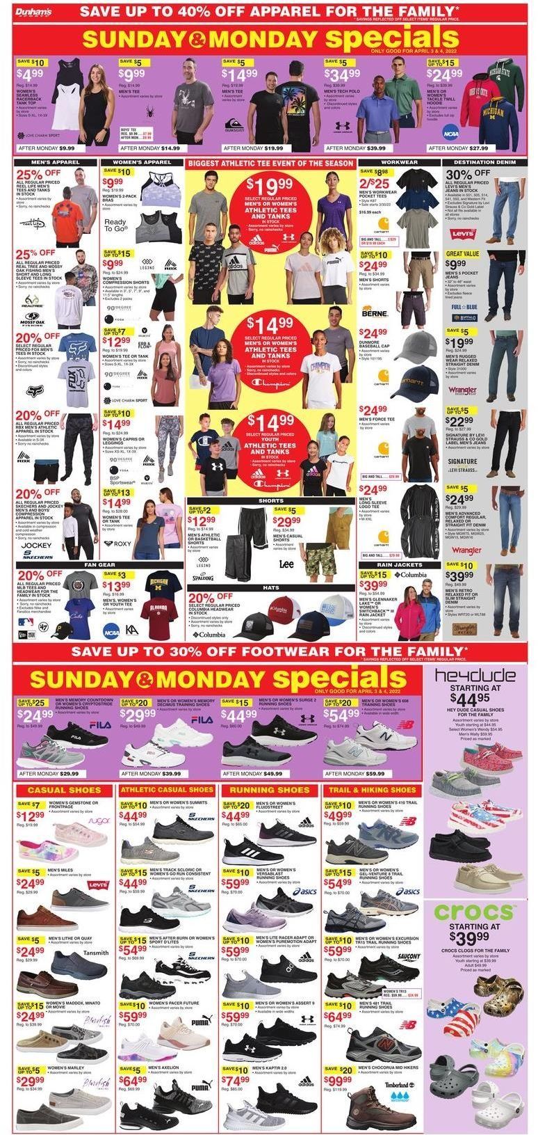 Dunham's Sports Weekly Ad Flyer April 3 to April 10