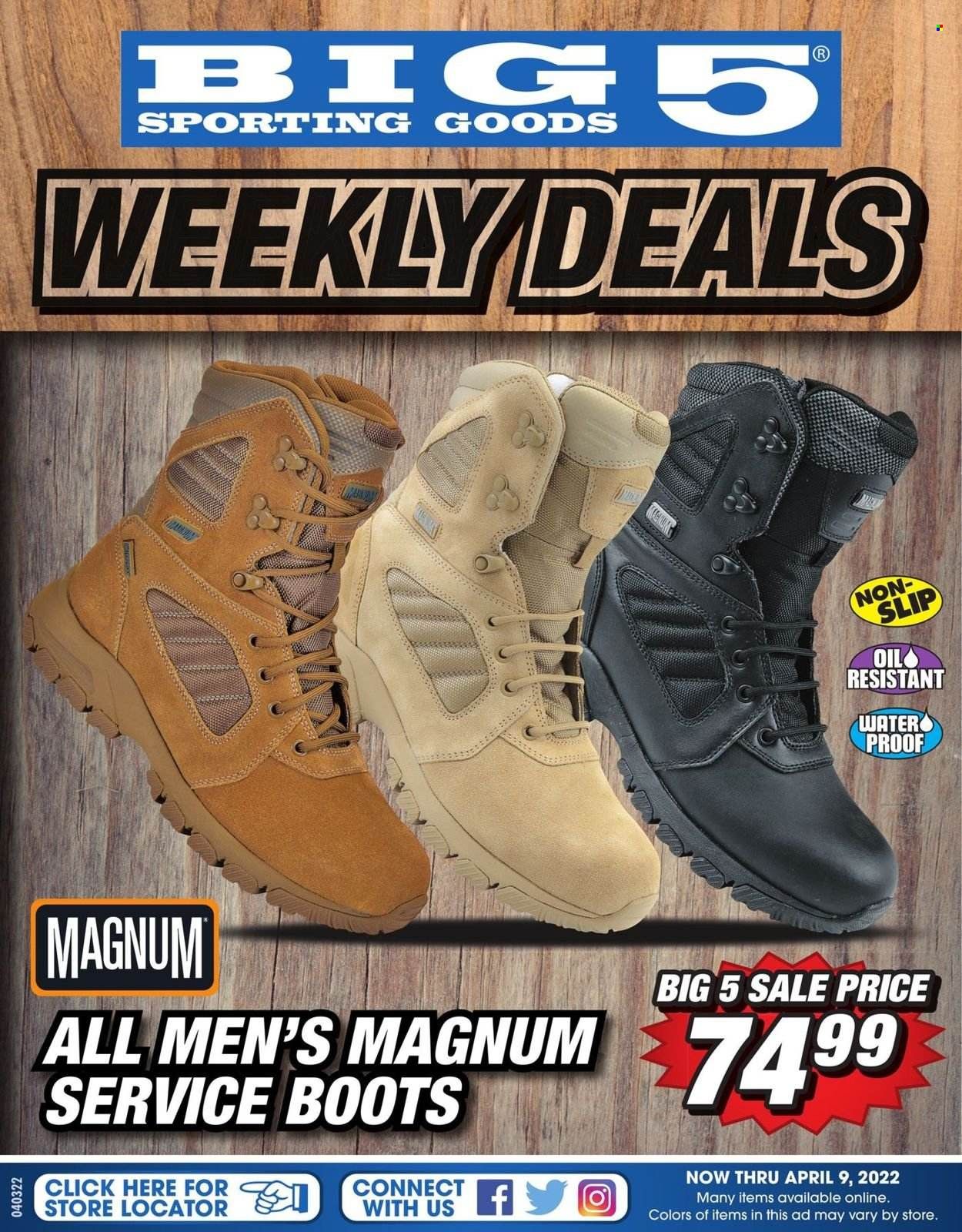 Big 5 (AZ, CA, CO, ID, NM, OR, UT, WA) Weekly Ad Flyer April 3 to April 10