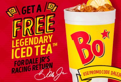 Receive a Free Large Legendary Iced Tea with an In-app Order at Bojangles from April 8 to 10