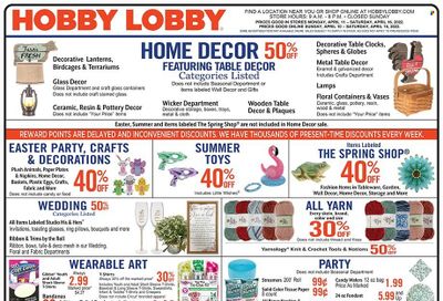 Hobby Lobby Weekly Ad Flyer April 10 to April 17