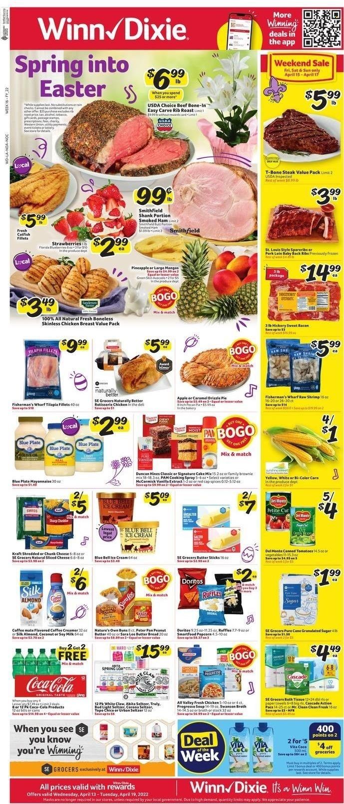 Winn Dixie (AL, FL, GA, LA) Weekly Ad Flyer April 12 to April 19