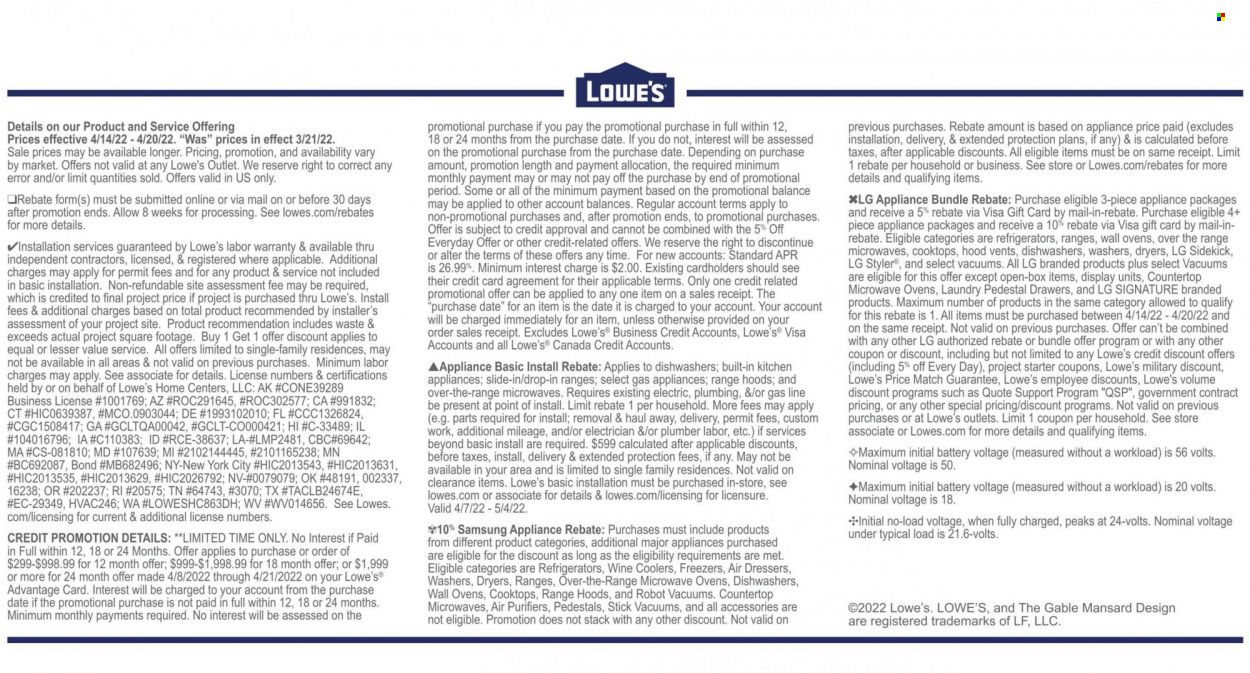 Lowe's Weekly Ad Flyer April 13 to April 20