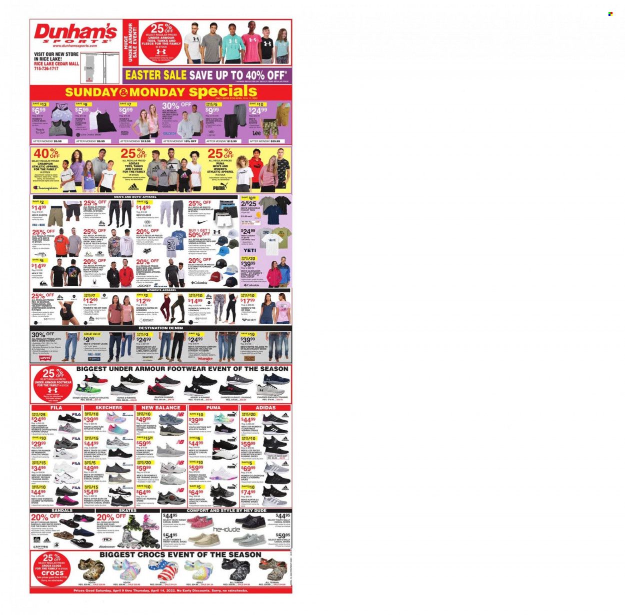 Dunham's Sports (WI) Weekly Ad Flyer April 13 to April 20