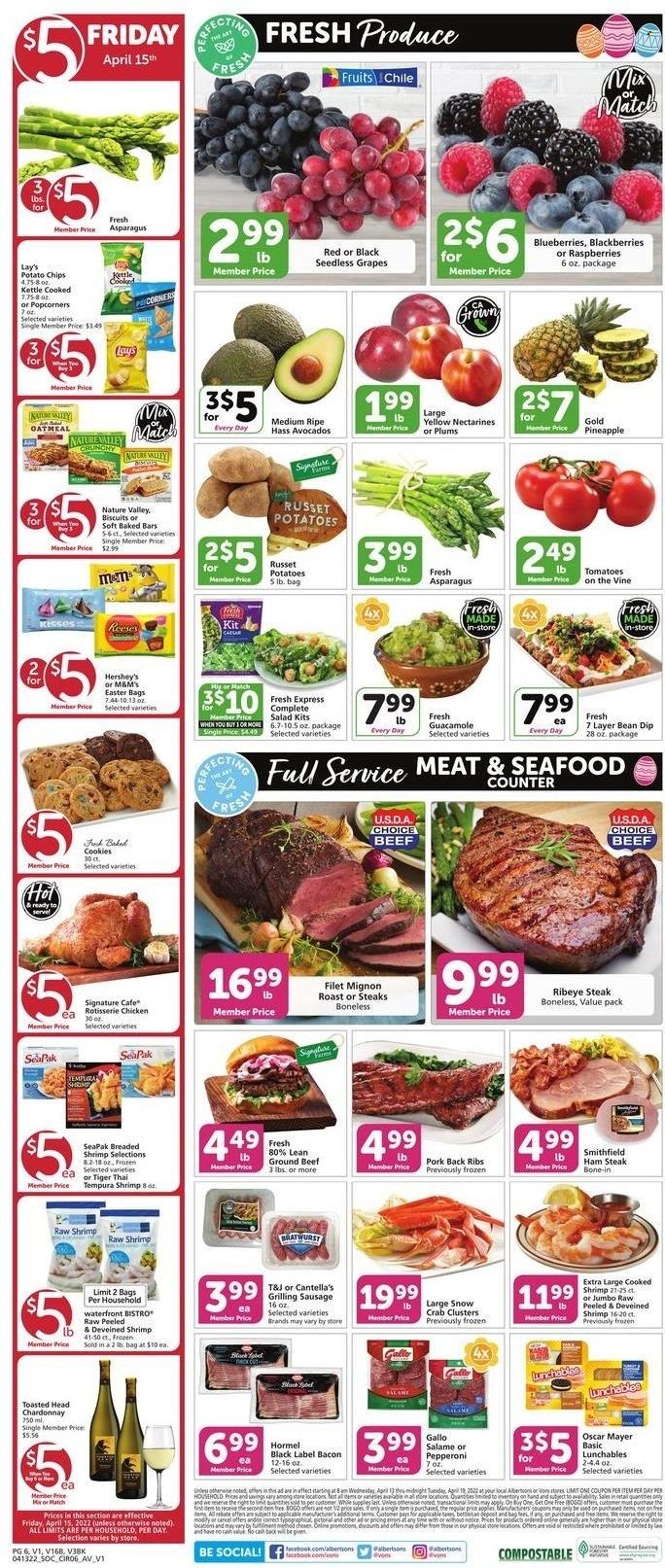 Vons (CA) Weekly Ad Flyer April 13 to April 20