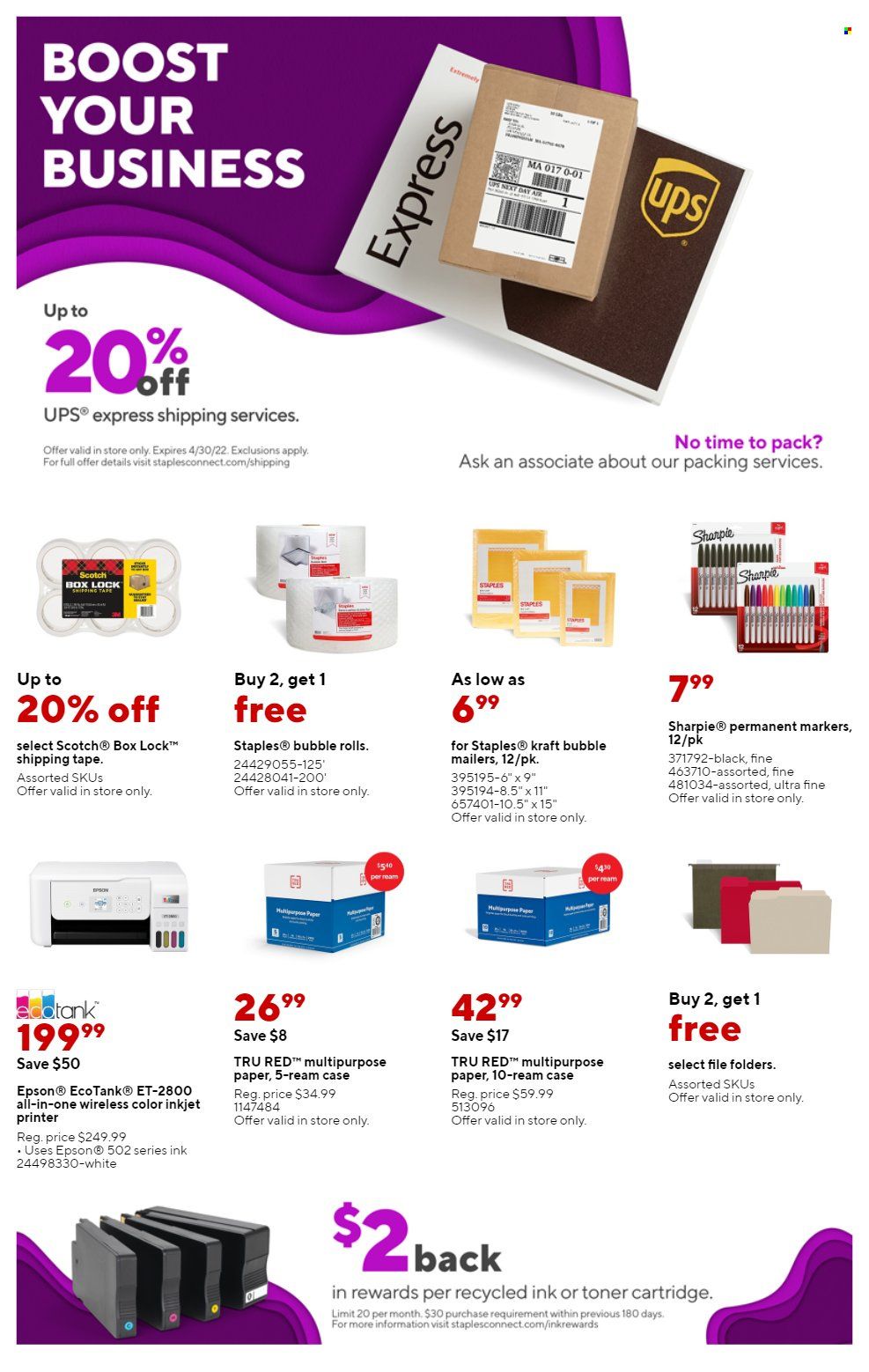Staples Weekly Ad Flyer April 14 to April 21