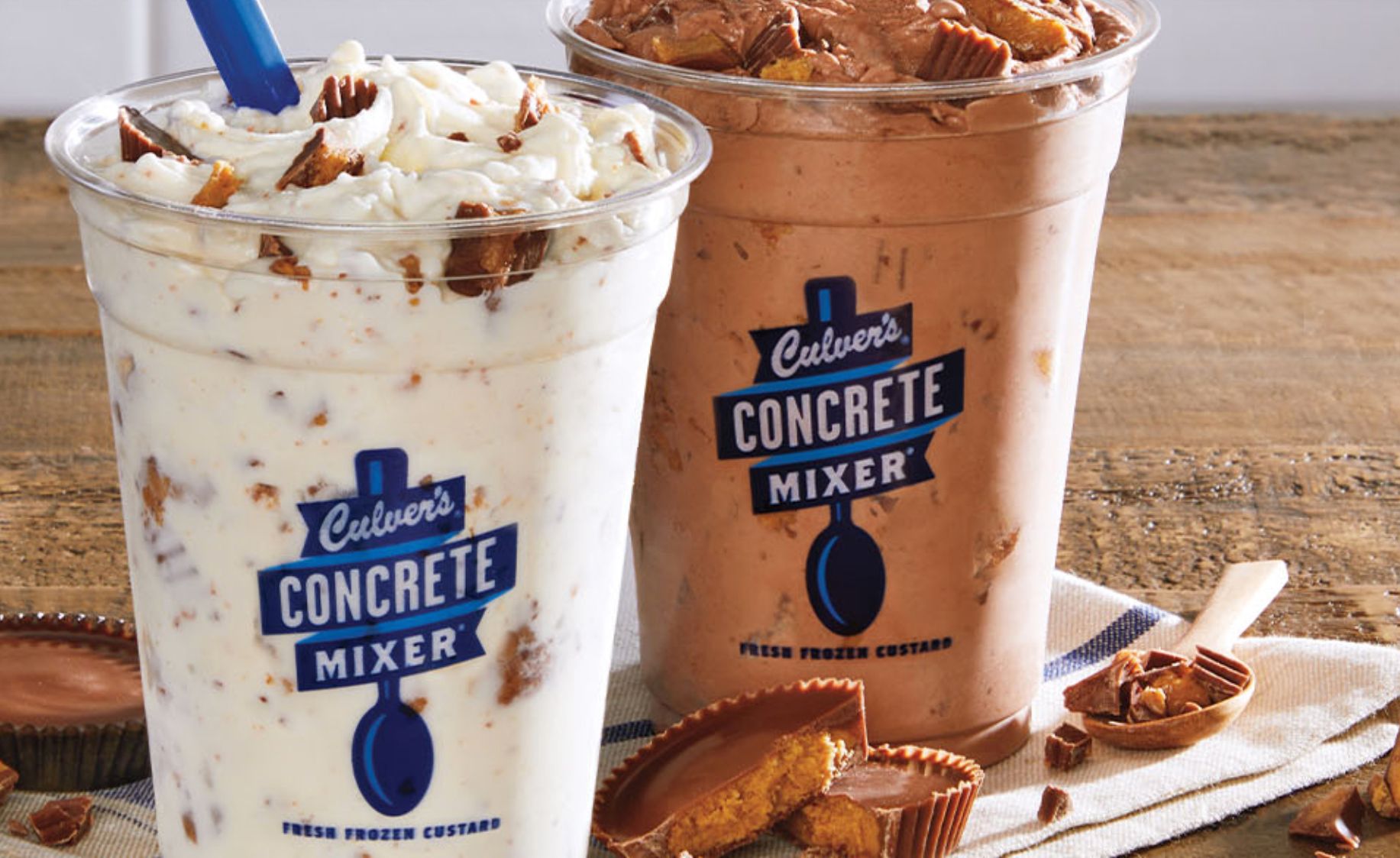 Culver’s Features Popular Chocolate and Vanilla Concrete Mixers Made with Reese’s Peanut Butter Cups Culver’s Features Popular Chocolate and Vanilla Concrete Mixers Made with Reese’s Peanut Butter Cups