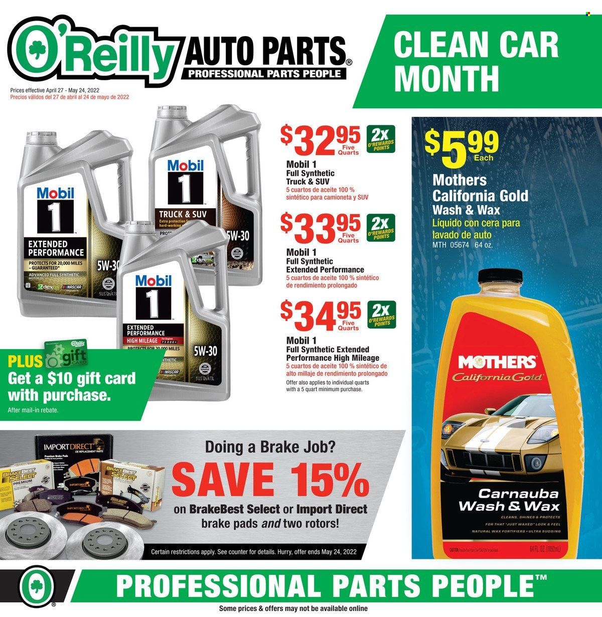 O'Reilly Auto Parts Weekly Ad Flyer April 28 to May 5