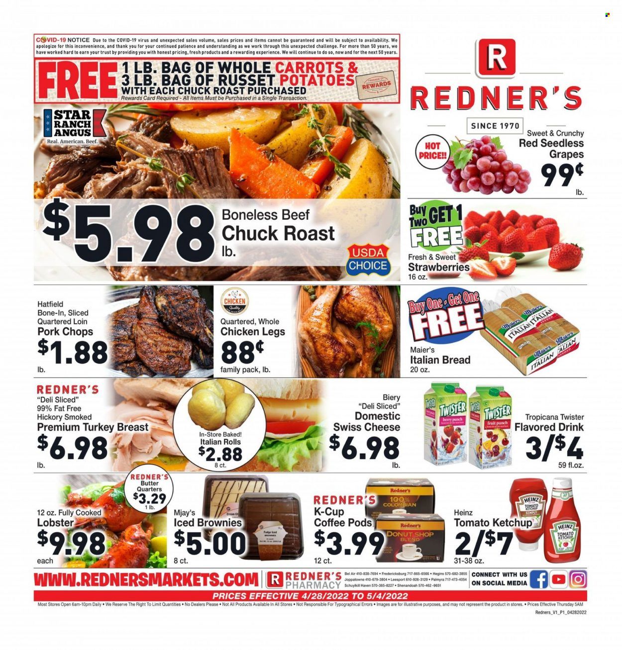 Redner's Markets (DE, MD, PA) Weekly Ad Flyer April 29 to May 6