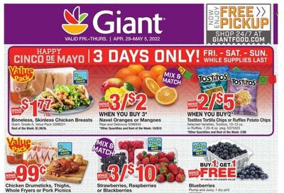 Giant Food (DE, MD, VA) Weekly Ad Flyer April 29 to May 6