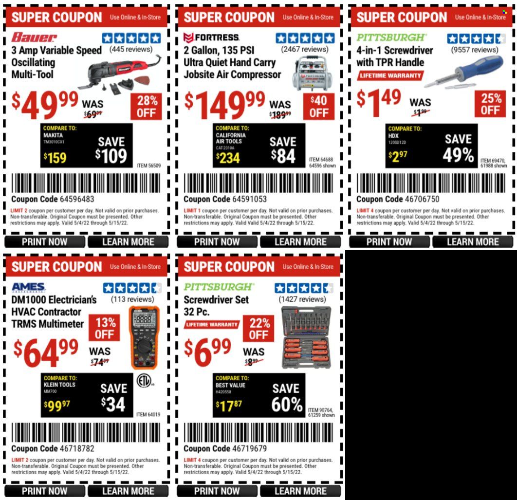 Harbor Freight Weekly Ad Flyer May 4 to May 11