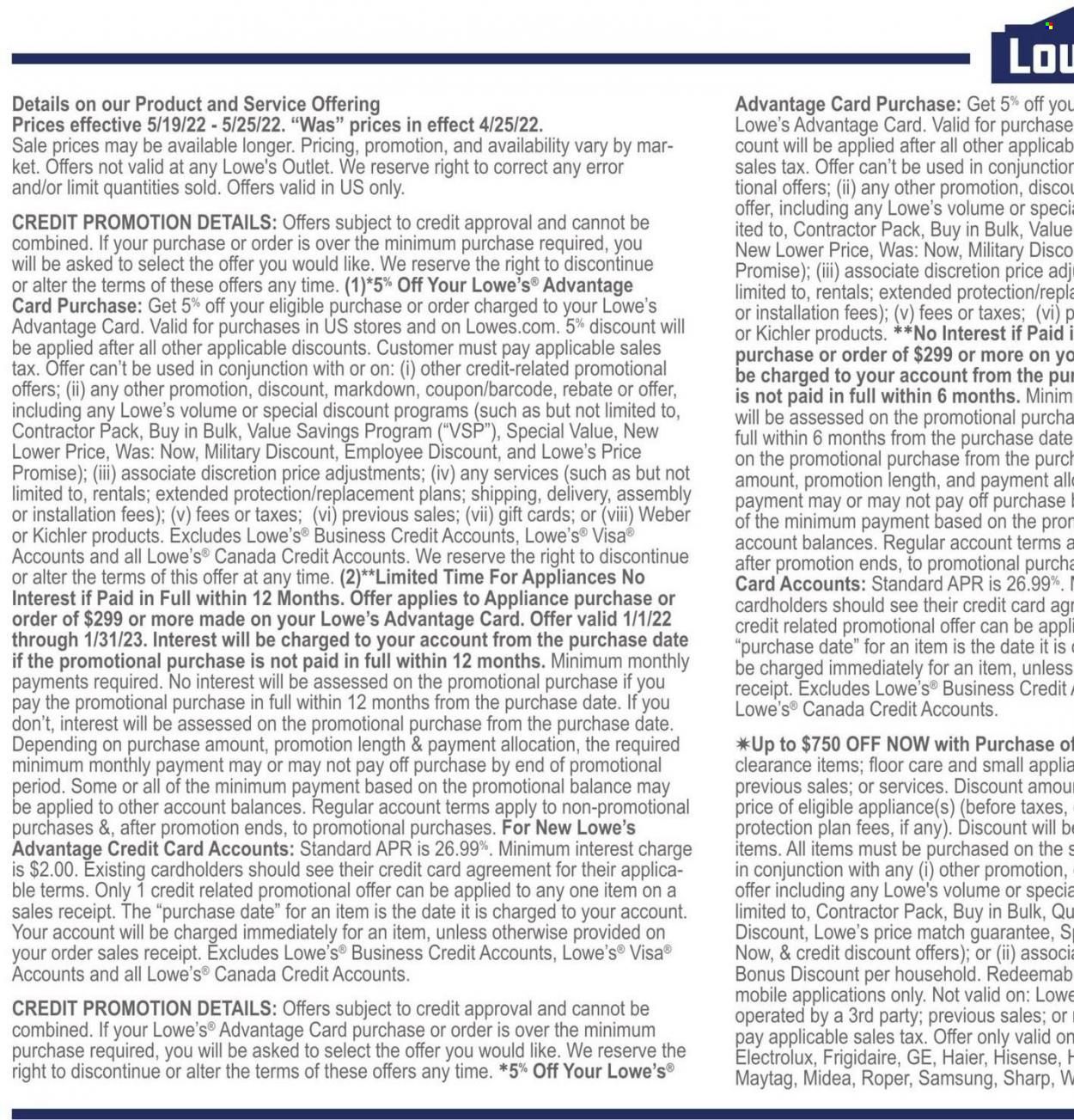 Lowe's Weekly Ad Flyer May 19 to May 26