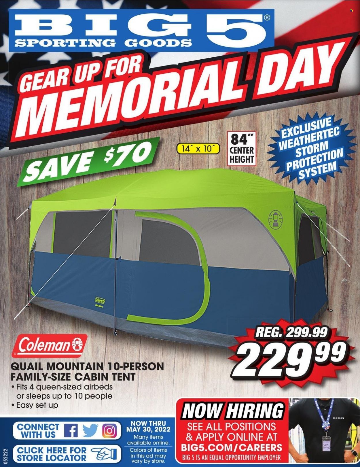 Big 5 (AZ, CA, CO, ID, NM, OR, UT, WA) Weekly Ad Flyer May 22 to May 29