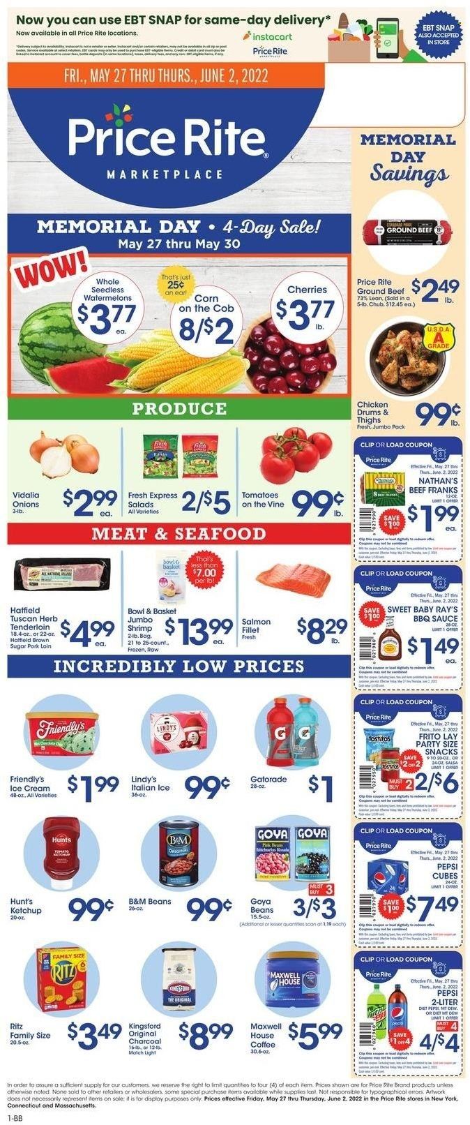 Price Rite (CT, MA, MD, NH, NJ, NY, PA, RI) Weekly Ad Flyer May 26 to June 2