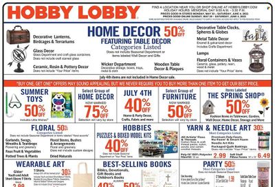 Hobby Lobby Weekly Ad Flyer May 29 to June 5
