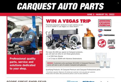 Carquest Weekly Ad Flyer Specials June 1 to August 31, 2022
