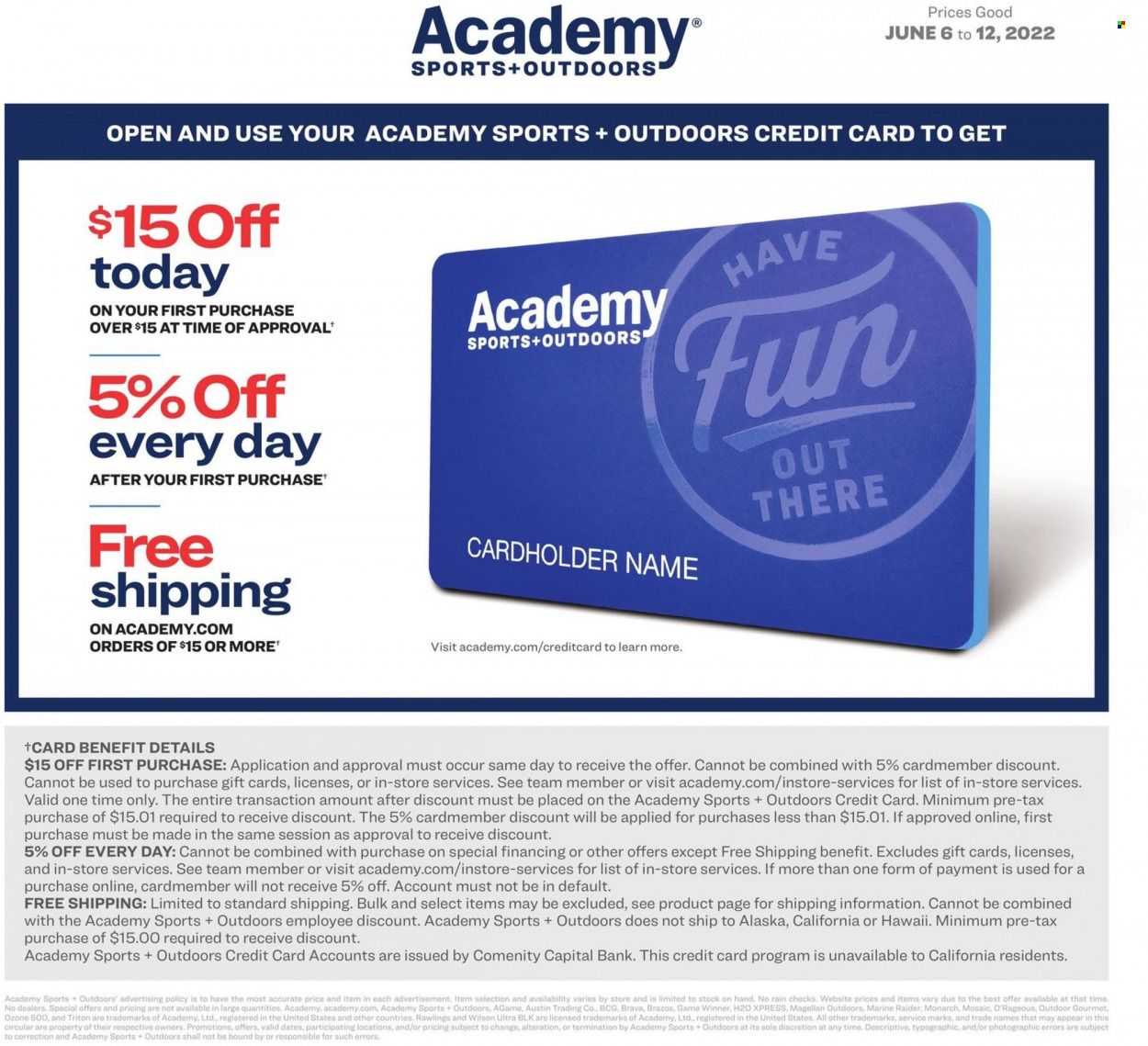 Academy Sports + Outdoors (AL, AR, GA, LA, MO, NC, SC, TN, TX) Weekly Ad Flyer June 5 to June 12