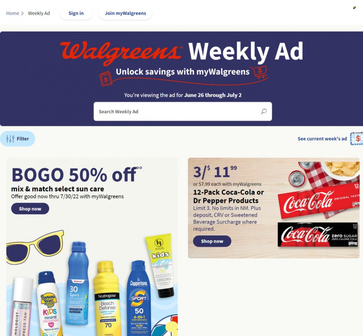 Walgreens Weekly Ad Flyer June 22 to June 29