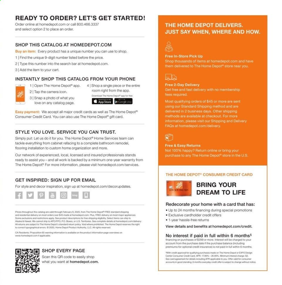 The Home Depot Weekly Ad & Flyer December 30, 2019 to April 19, 2020