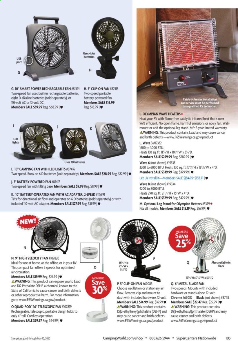 Camping World Weekly Ad & Flyer March 16 to May 10